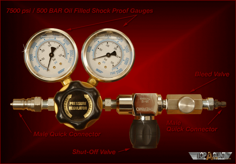 The Dirt E. Harry 300 DIN Nitrogen Regulator for PCP Air Guns