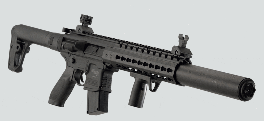 SIG Sauer MCX CO2 Pellet Rifle, Black with Muffler