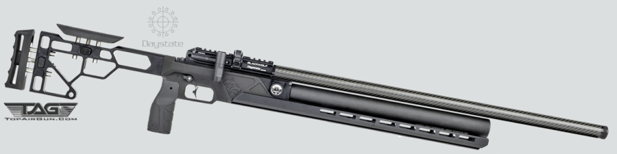 Black Wolf 28" Barrel with 300cc Air Cylinder Pre-Charged Pneumatic Air Rifle Black Chassis