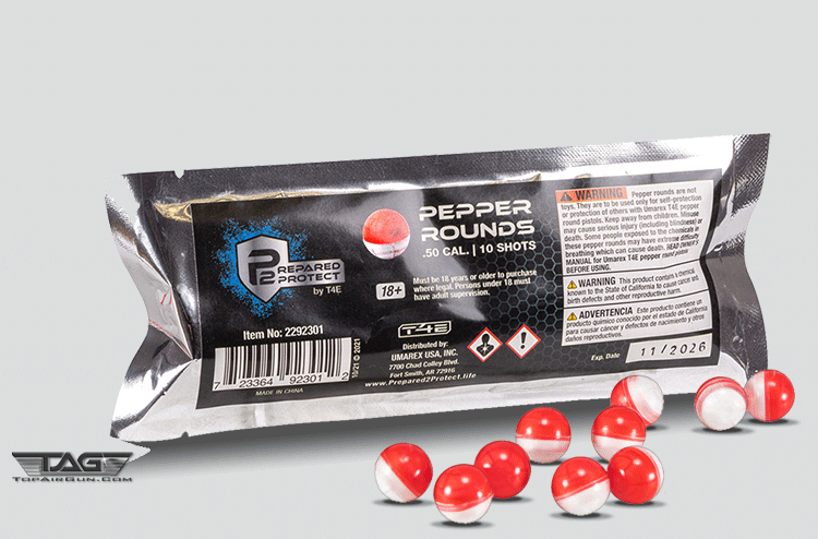.50 Umarex P2P Red/White Pepper Rounds 10ct