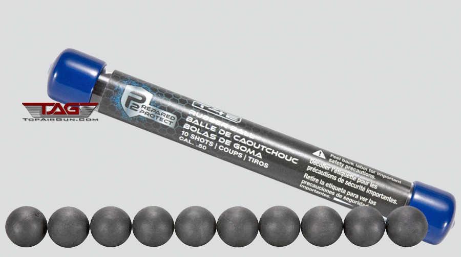 .50 P2P Black Rubber Training Rounds 10ct