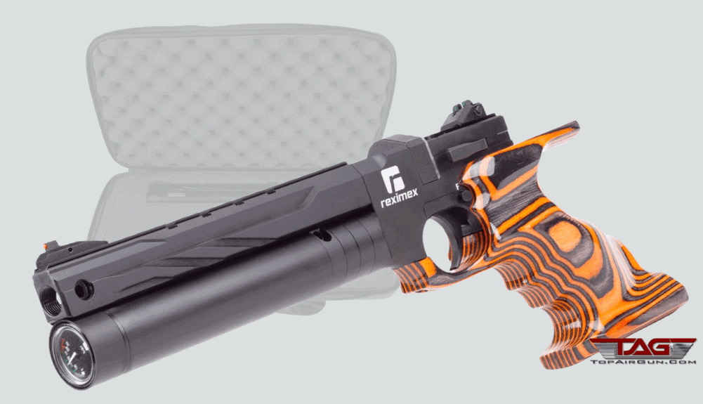 Reximex RPA Pre-Charged Pneumatic Air Pistol Black / Orange Laminate
