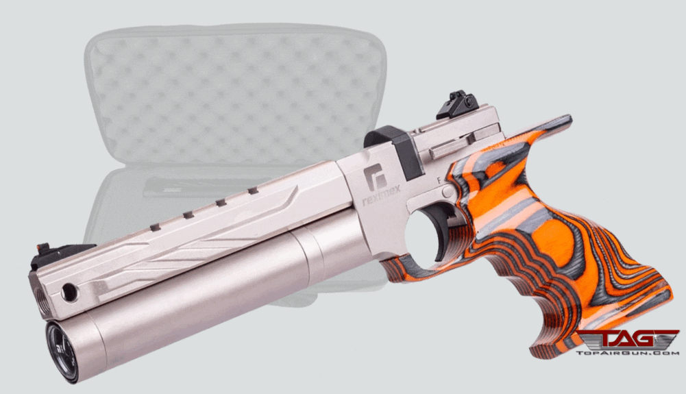 Reximex RPA Pre-Charged Pneumatic Air Pistol Silver / Orange Laminate